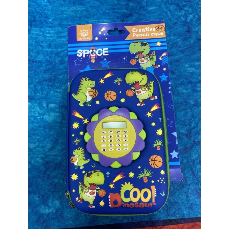 Pencil pouch with calculator : KT-300; dinosaur