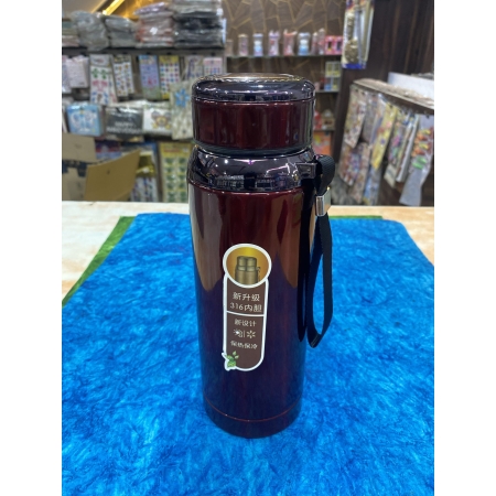 Water bottle fancy steel black