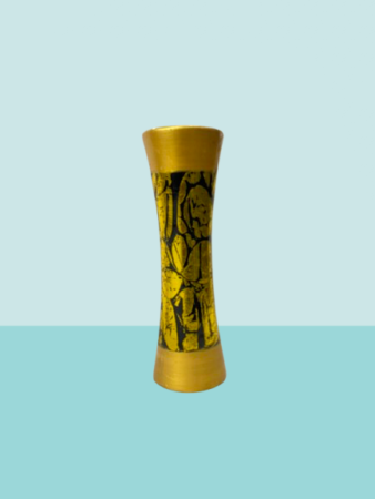 Handcrafted Golden & Black Wooden Decorative Vase