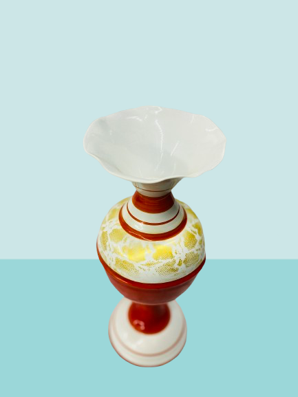 Premium Red & White Metal Designer Vase - Image 2