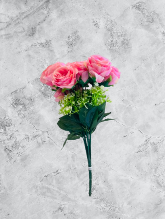 Premium Pink Artificial Rose Flower Bunch