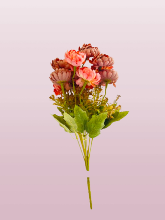 Luxury Pink & Dusty Brown Artificial Flower Bunch
