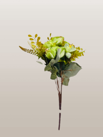 Premium Green Artificial Rose Bunch (Nature Collection)
