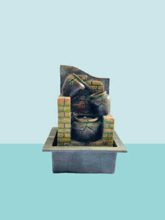 Antique Pot Style Tabletop Water Fountain – Rustic Home Décor Showpiece