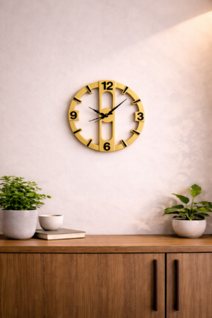 Modern Gold Designer Wall Clock – Premium Open Frame Luxury Design